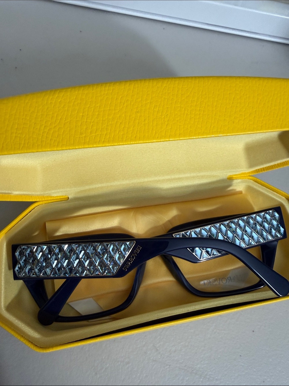 NEW Swarovski CRYSTAL Navy Blue Women's Cat-Eye Glasses RX SK5446 090 - Picture 5 of 8